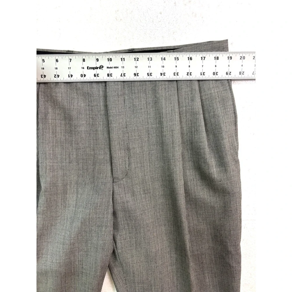 Jos A Bank 38x32‎ Black White Houndstooth Suit Pants 100% Wool Pleated Trousers